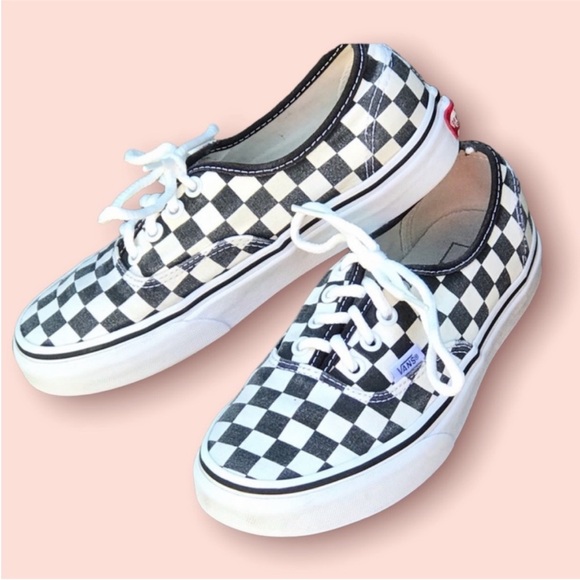 Vans Lace Up Checkerd Print Slip On Skateboard Shoes Size 5.5 - Picture 3 of 8